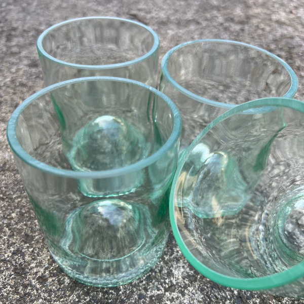 Recycled Wine Bottle Candle Drinking Glasses - SET OF 4