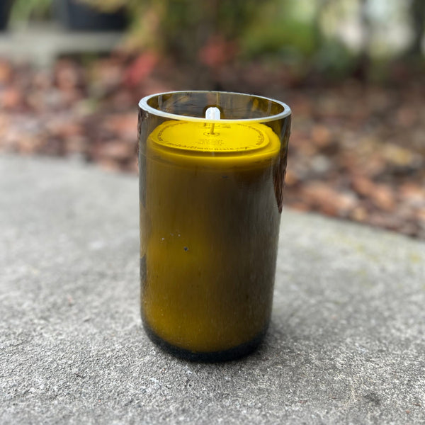 Molehill Mountain Repurposed Wine Bottle Candle SHORT | 100% Natural Soy Wax