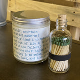 7.5 oz Molehill Mountain Apothecary Candle + Small GREEN Matchstick Bottle BUNDLE | 100% Natural Soy Wax